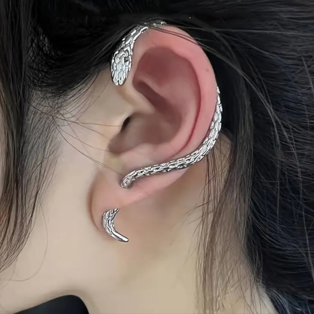 NWT! Creative Snake Shaped Silver Ear Cuff Alloy Punk Style Earring